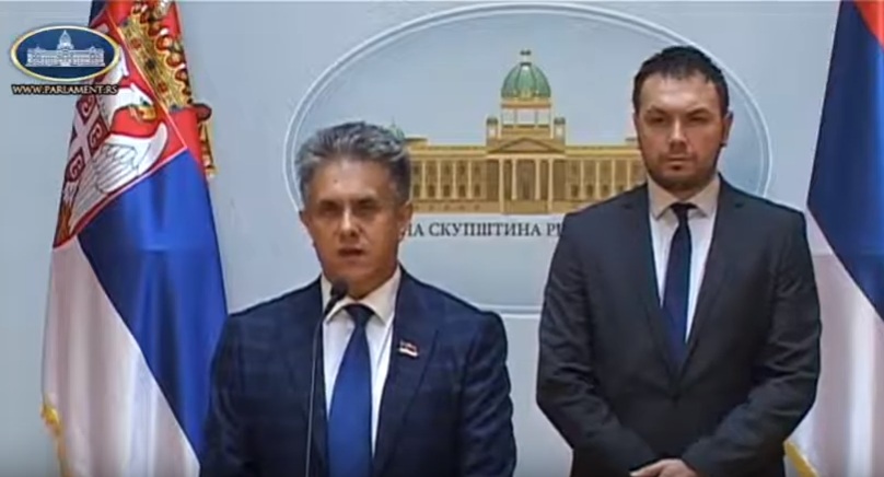 Miletić i Stevanović, foto: Parlament Srbije, PrtScr, Youtube kanal