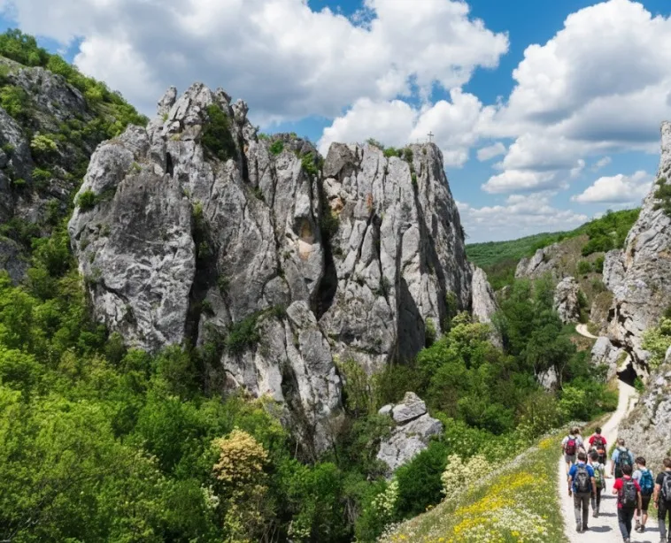 Klisura, ilustracija, turisti