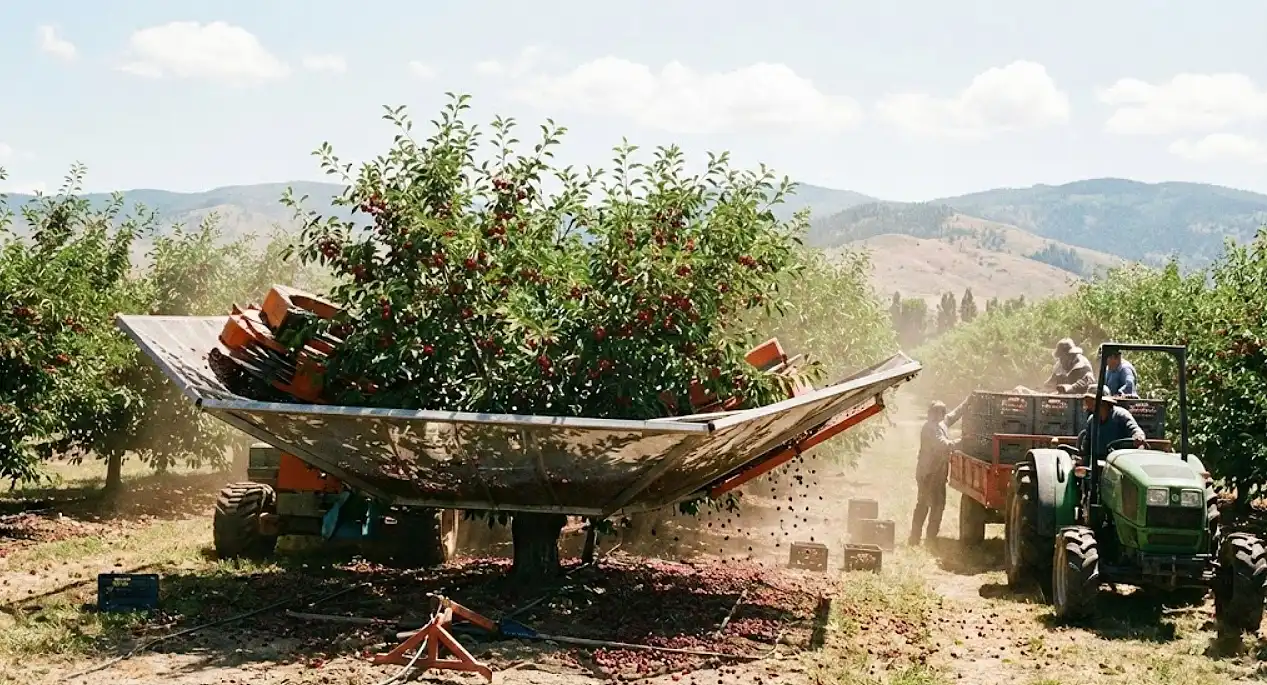 Ilustracija, radovi u voćnjaku