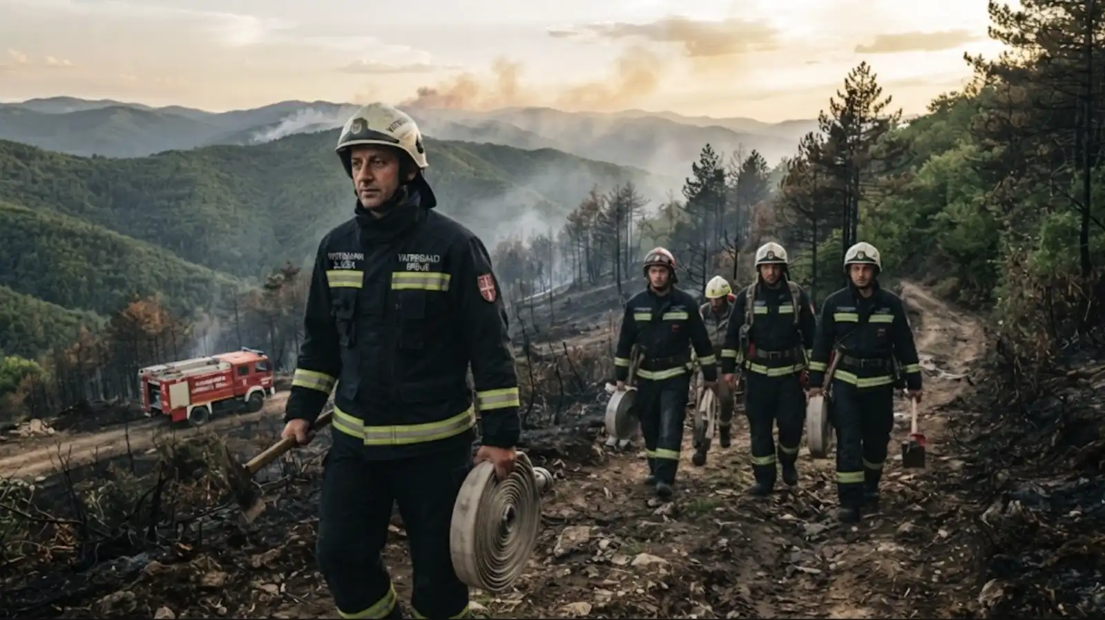 Vatrogasci na terenu, foto ilustracija, foto: AI