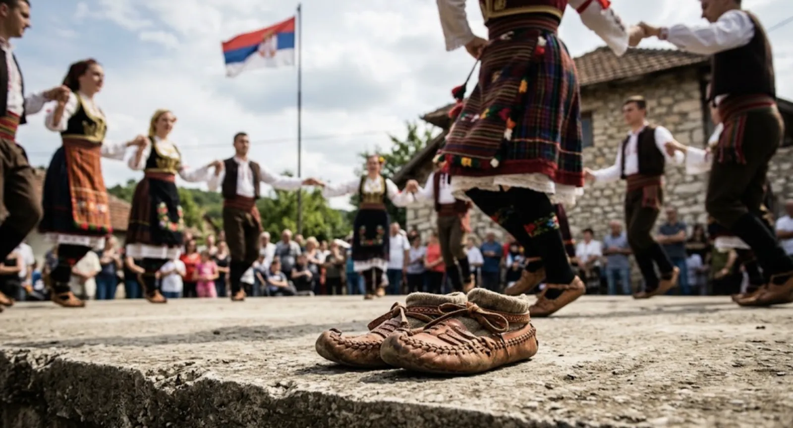 Folklor, kolo se igra, foto: Arhiva, preuređena uz pomoć ai tehnologije